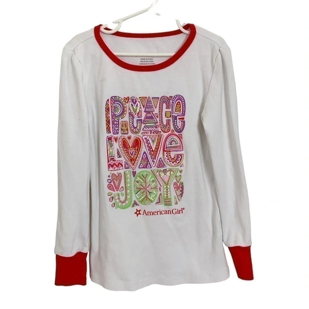 American Girl Christmas Pajama Set Cotton Long Sleeve Girls Size 10